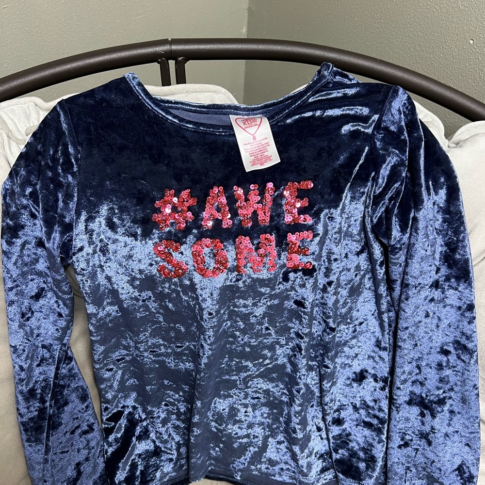Girls Velvet and Sparkle top